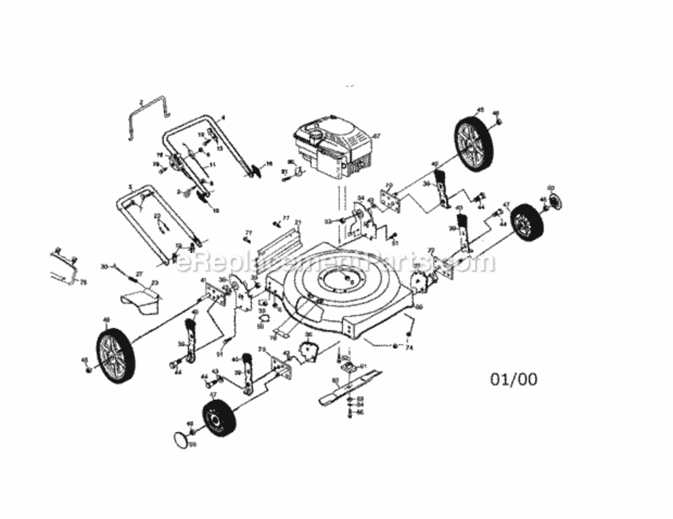 Page A Diagram and Parts List for 917387430  Craftsman Lawn Mower