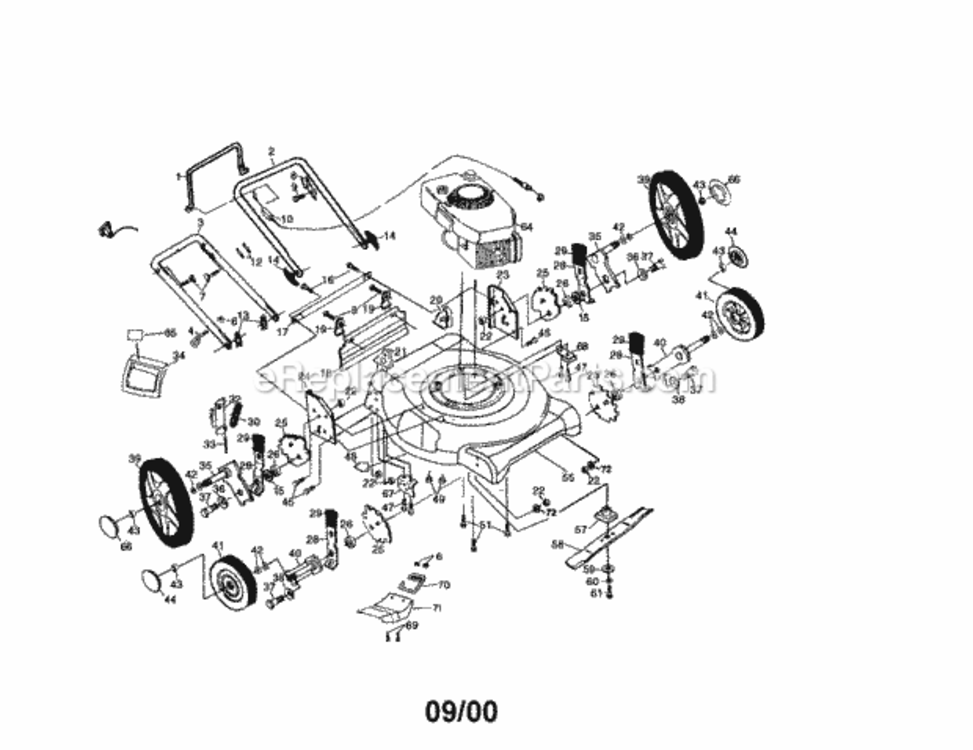 Page A Diagram and Parts List for 917387441  Craftsman Lawn Mower