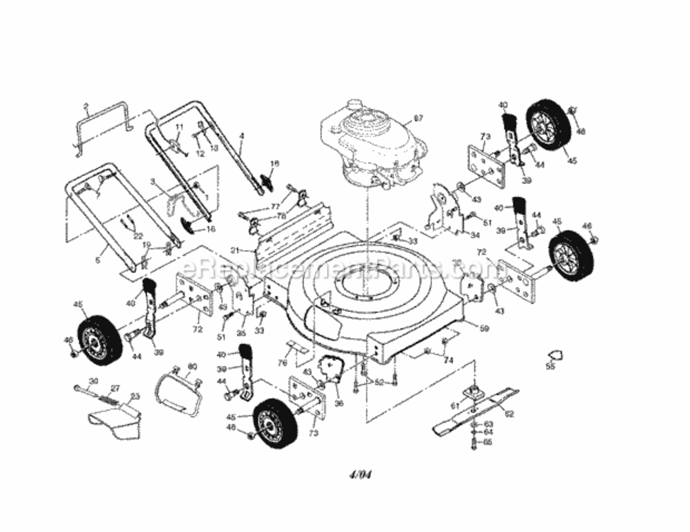 Page A Diagram and Parts List for 917387461  Craftsman Lawn Mower
