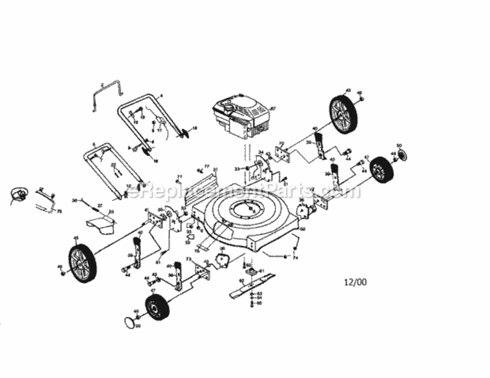 Page A Diagram and Parts List for 917387500  Craftsman Lawn Mower