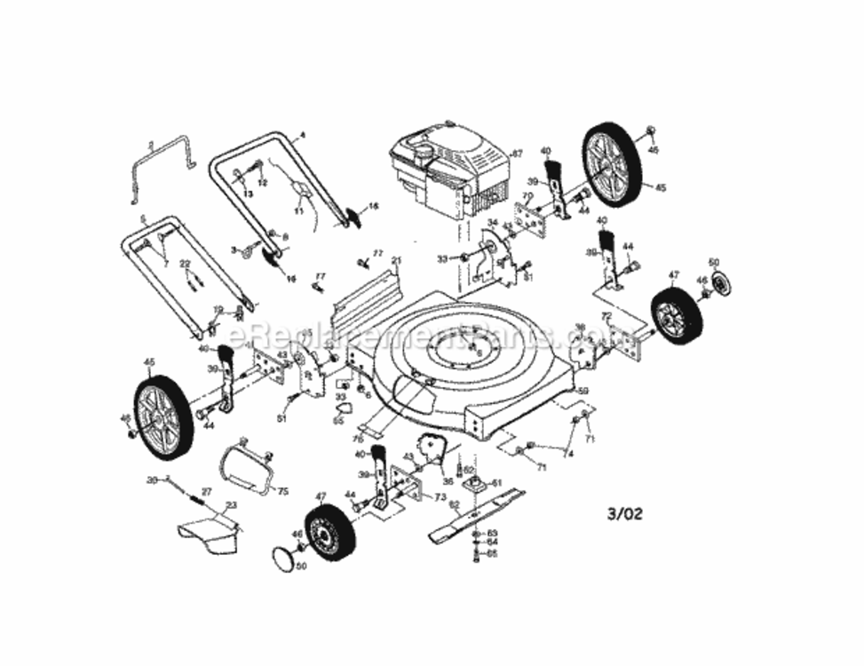Page A Diagram and Parts List for 917387501  Craftsman Lawn Mower