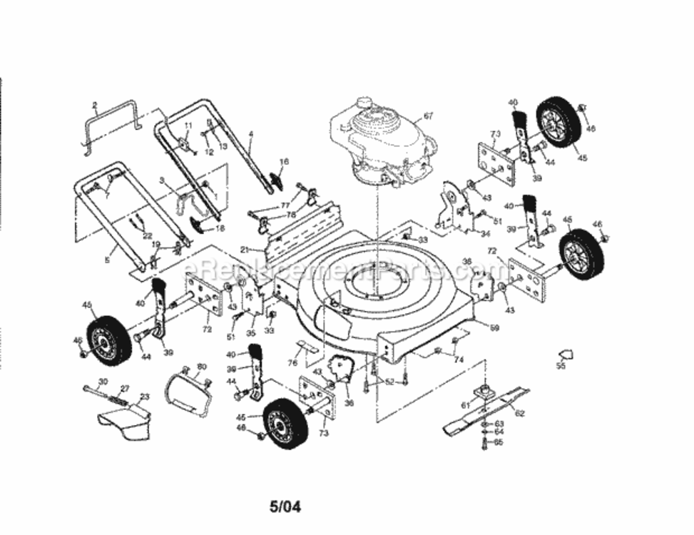 Page A Diagram and Parts List for 917387561  Craftsman Lawn Mower