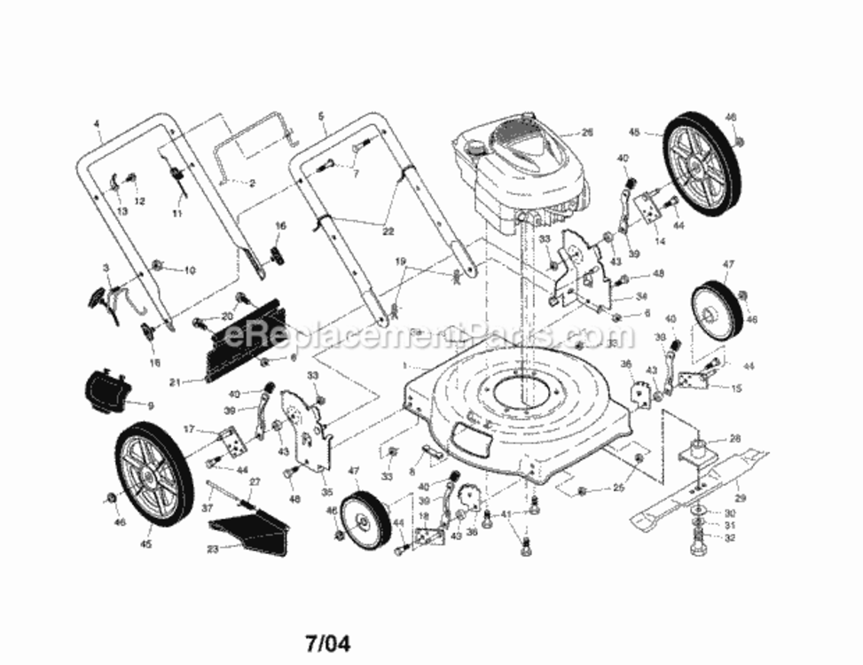 Page A Diagram and Parts List for 917387581  Craftsman Lawn Mower