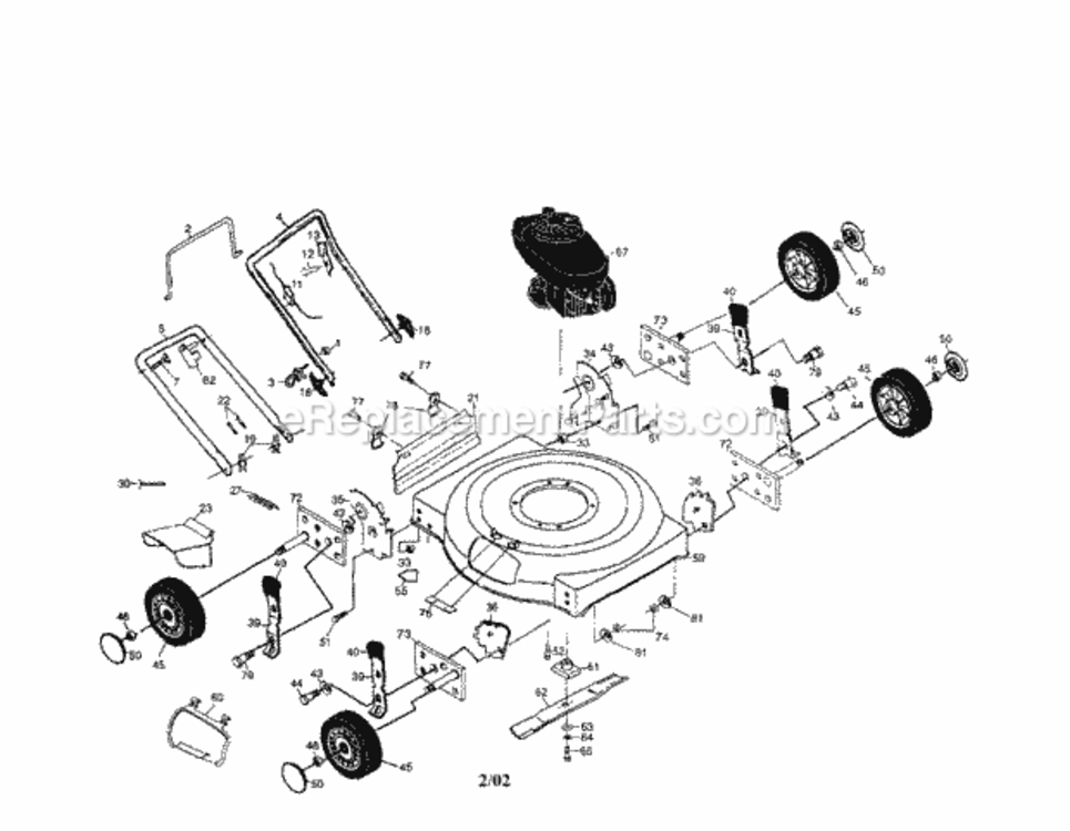 Page A Diagram and Parts List for 917387610  Craftsman Lawn Mower
