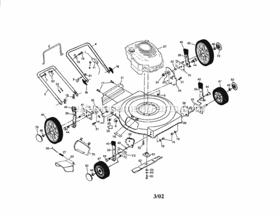 Page A Diagram and Parts List for 917387630  Craftsman Lawn Mower