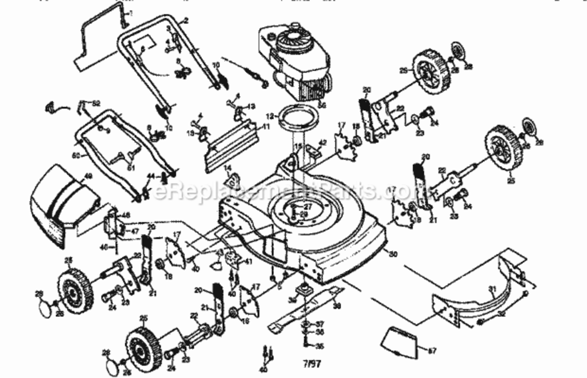 Page A Diagram and Parts List for 917387721  Craftsman Lawn Mower