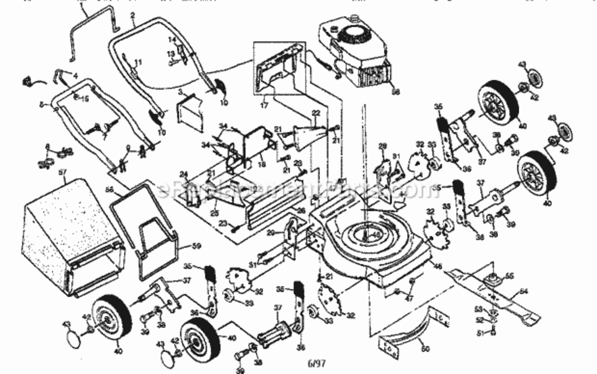 Page A Diagram and Parts List for 917387841  Craftsman Lawn Mower