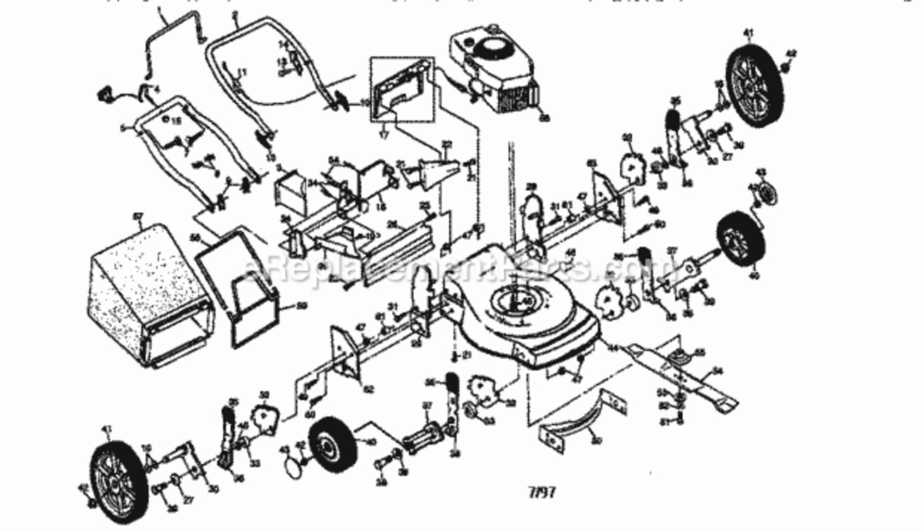 Page A Diagram and Parts List for 917387852  Craftsman Lawn Mower