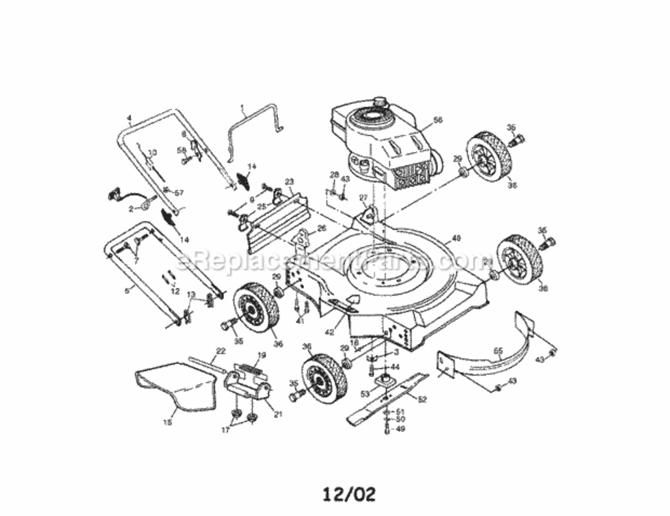 Page A Diagram and Parts List for 917387880  Craftsman Lawn Mower