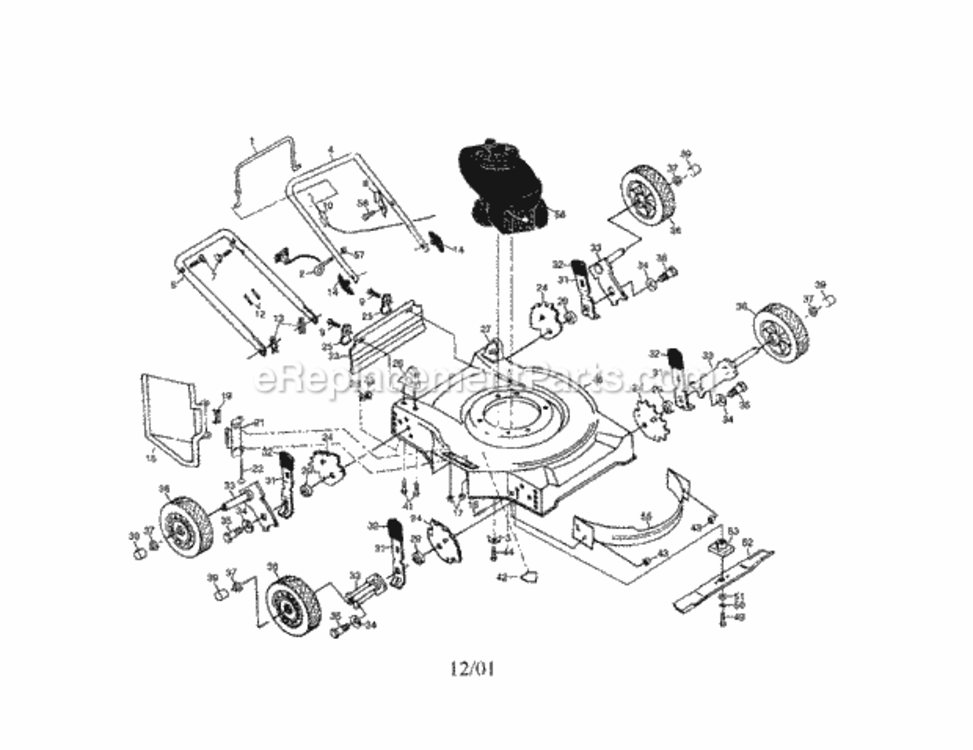 Page A Diagram and Parts List for 917387990  Craftsman Lawn Mower