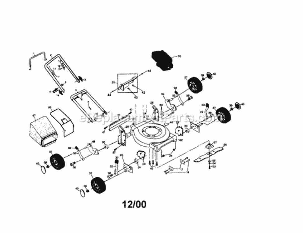 Page A Diagram and Parts List for 917388011  Craftsman Lawn Mower