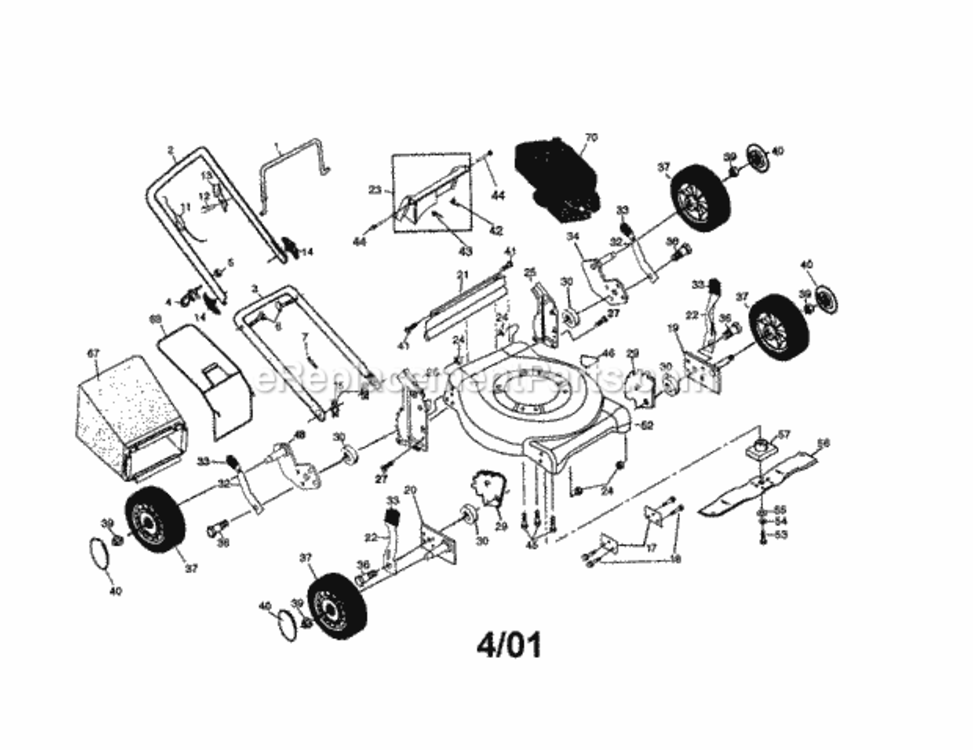 Page A Diagram and Parts List for 917388012  Craftsman Lawn Mower