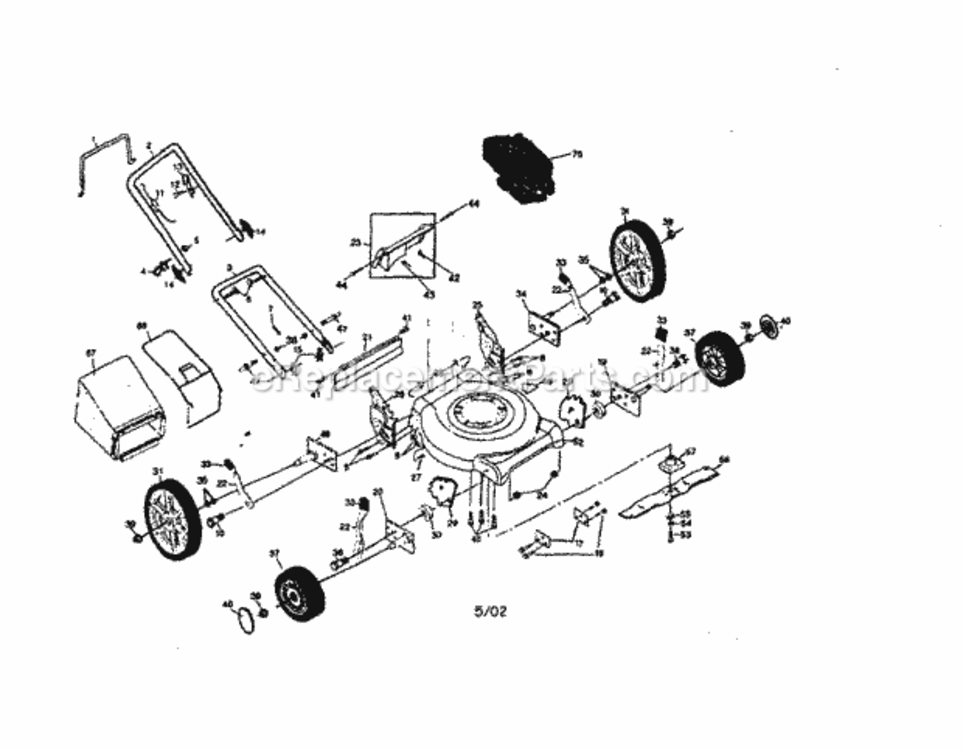 Page A Diagram and Parts List for 917388020  Craftsman Lawn Mower