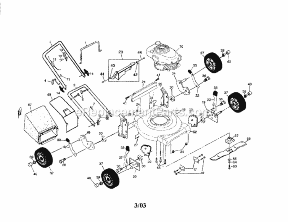 Page A Diagram and Parts List for 917388041  Craftsman Lawn Mower