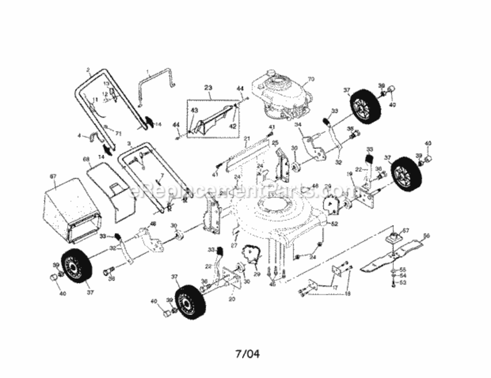 Page A Diagram and Parts List for 917388042  Craftsman Lawn Mower