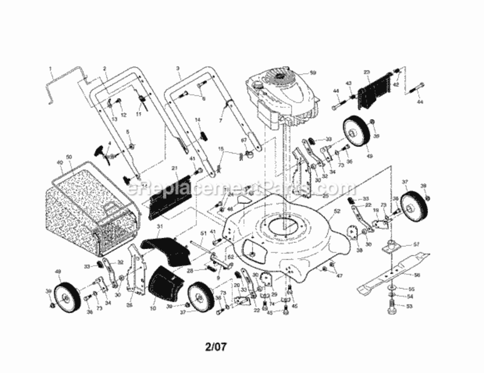 Page A Diagram and Parts List for 917388101  Craftsman Lawn Mower