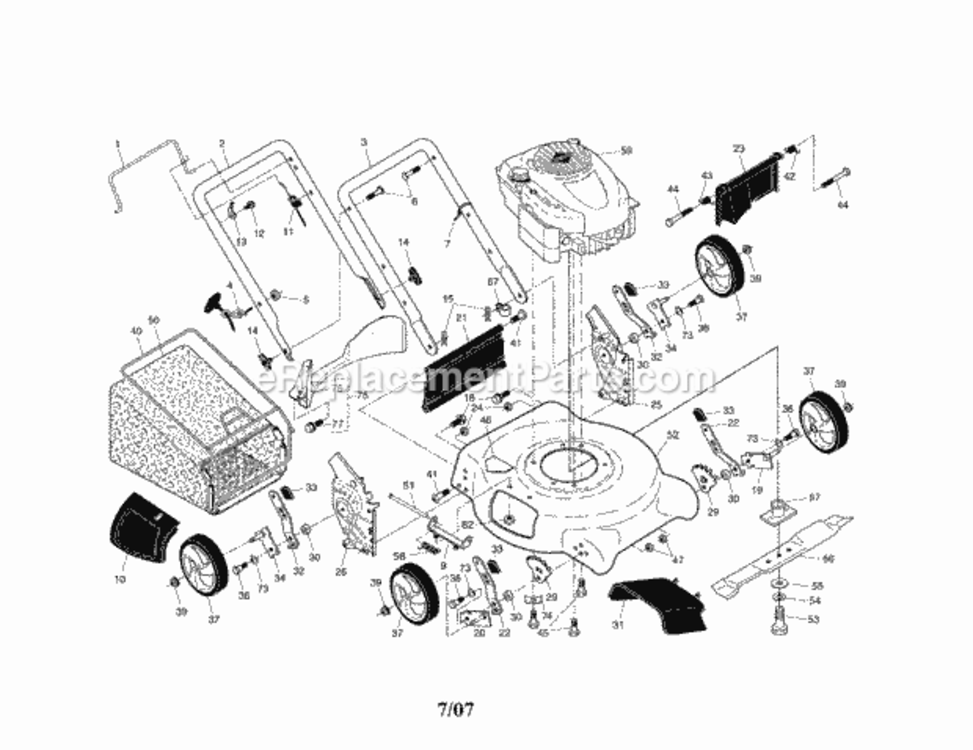 Page A Diagram and Parts List for 917388127  Craftsman Lawn Mower