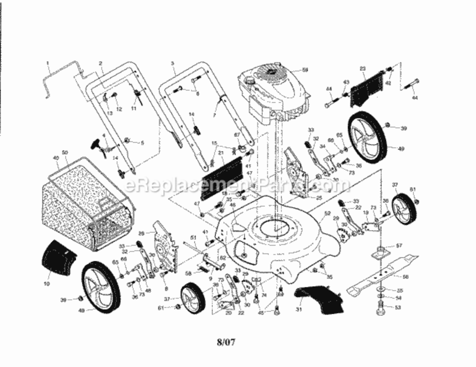 Page A Diagram and Parts List for 917388134  Craftsman Lawn Mower