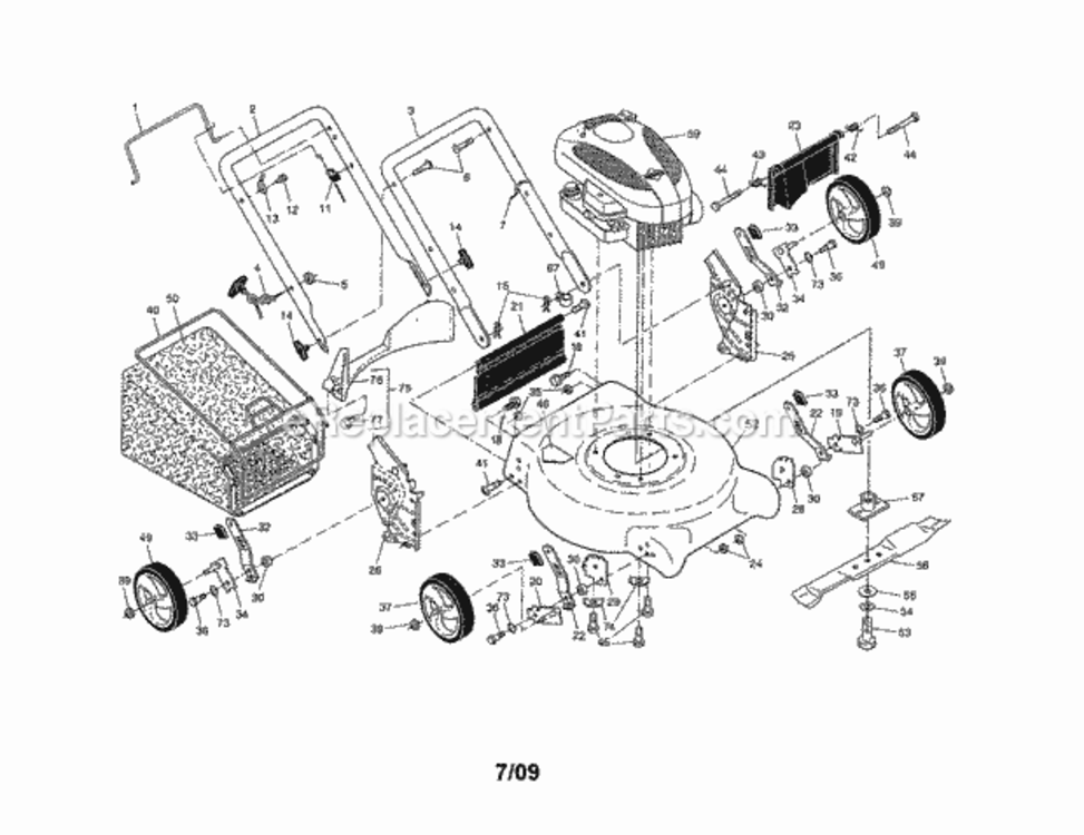 Page A Diagram and Parts List for 917388191  Craftsman Lawn Mower