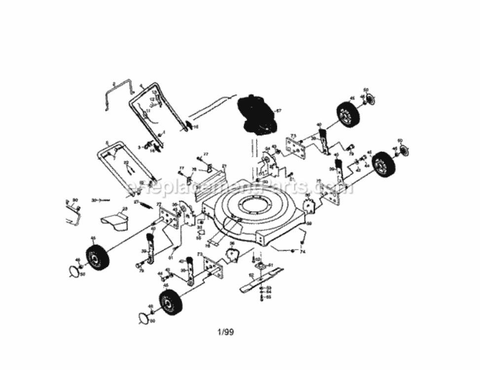 Page A Diagram and Parts List for 917388220  Craftsman Lawn Mower