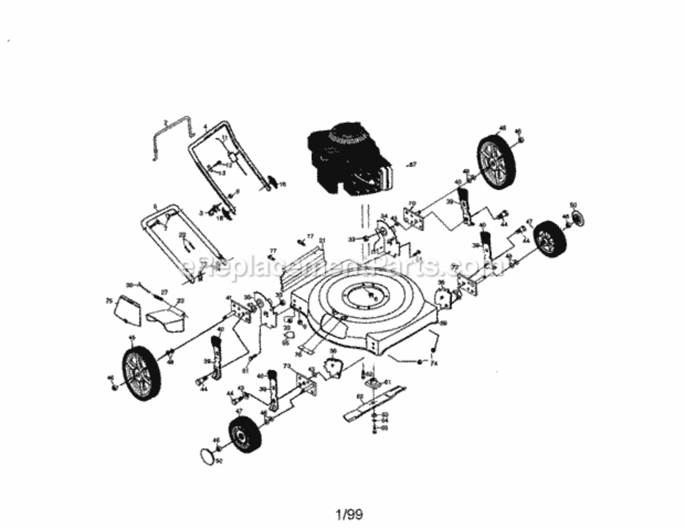 Page A Diagram and Parts List for 917388230  Craftsman Lawn Mower
