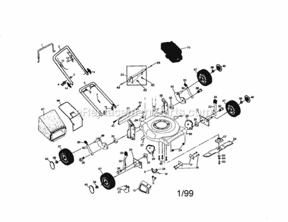 Page A Diagram and Parts List for 917388280  Craftsman Lawn Mower