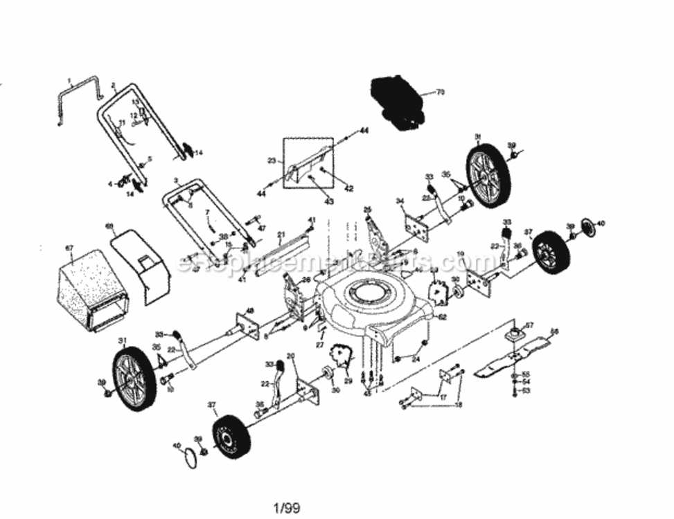 Page A Diagram and Parts List for 917388290  Craftsman Lawn Mower