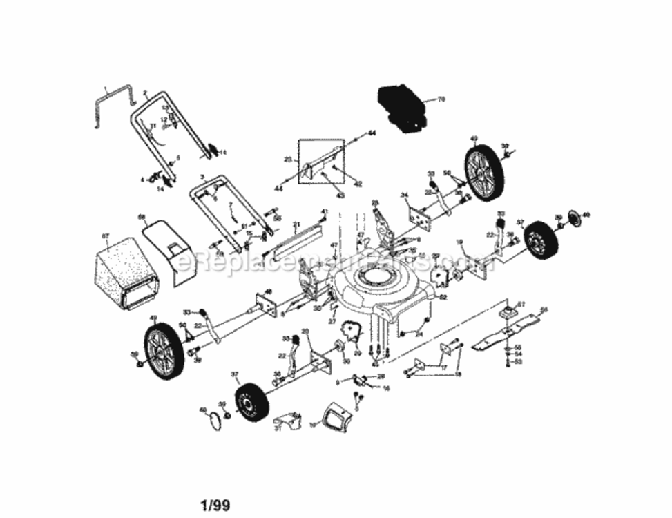 Page A Diagram and Parts List for 917388300  Craftsman Lawn Mower