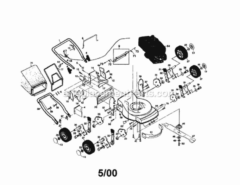 Page A Diagram and Parts List for 917388340  Craftsman Lawn Mower