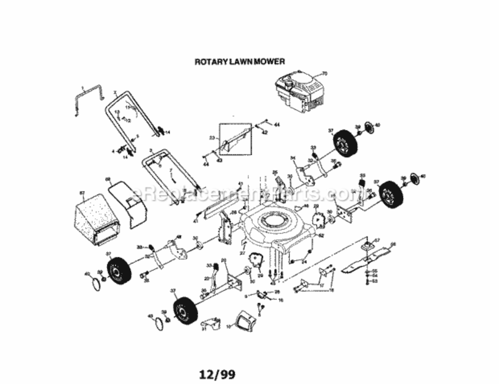 Page A Diagram and Parts List for 917388381  Craftsman Lawn Mower