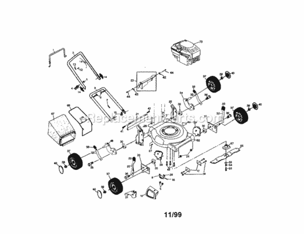 Page A Diagram and Parts List for 917388382  Craftsman Lawn Mower