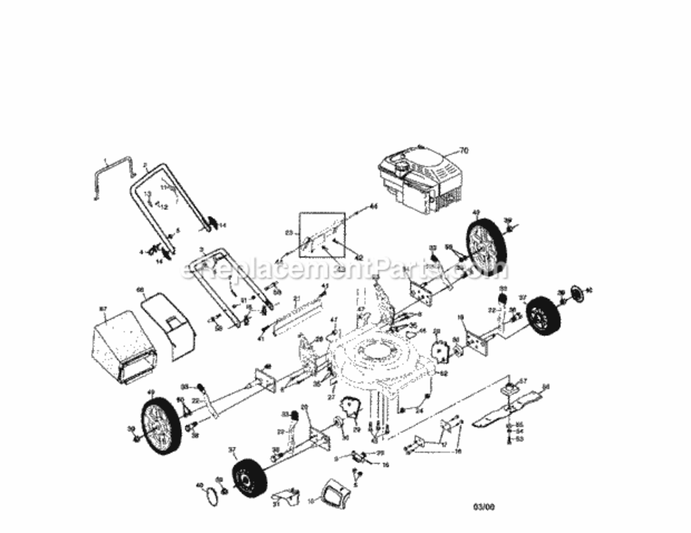 Page A Diagram and Parts List for 917388391  Craftsman Lawn Mower