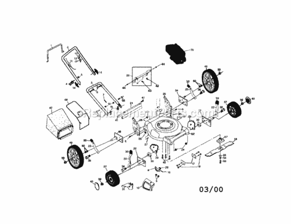 Page A Diagram and Parts List for 917388410  Craftsman Lawn Mower