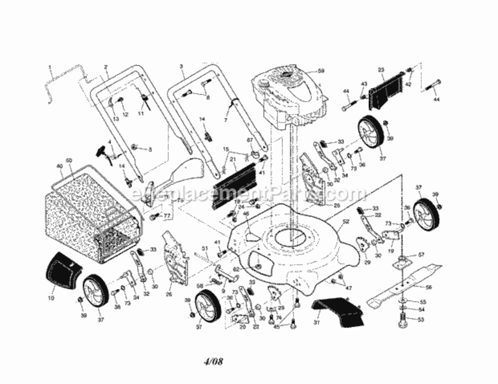 Page A Diagram and Parts List for 917388420  Craftsman Lawn Mower