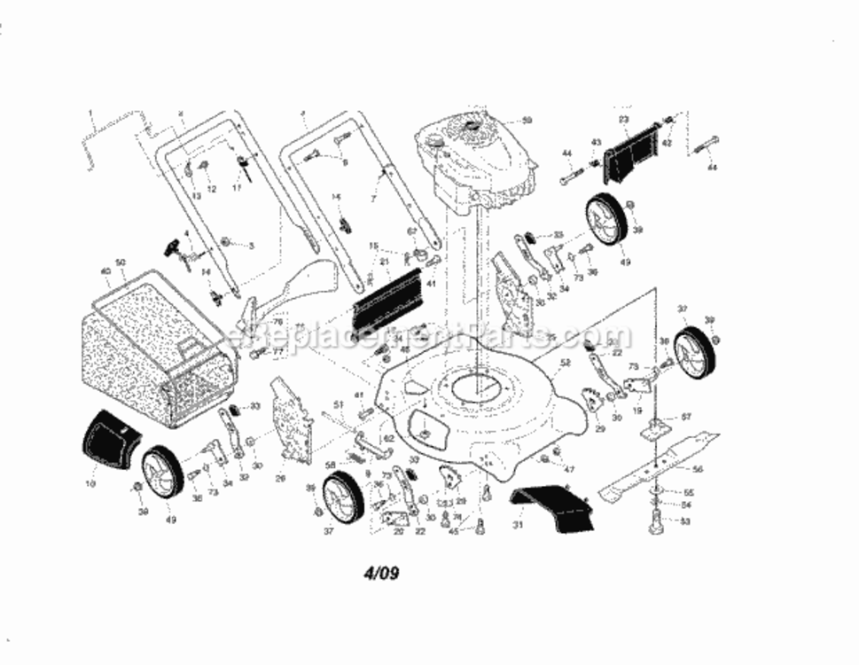 Page A Diagram and Parts List for 917388442  Craftsman Lawn Mower
