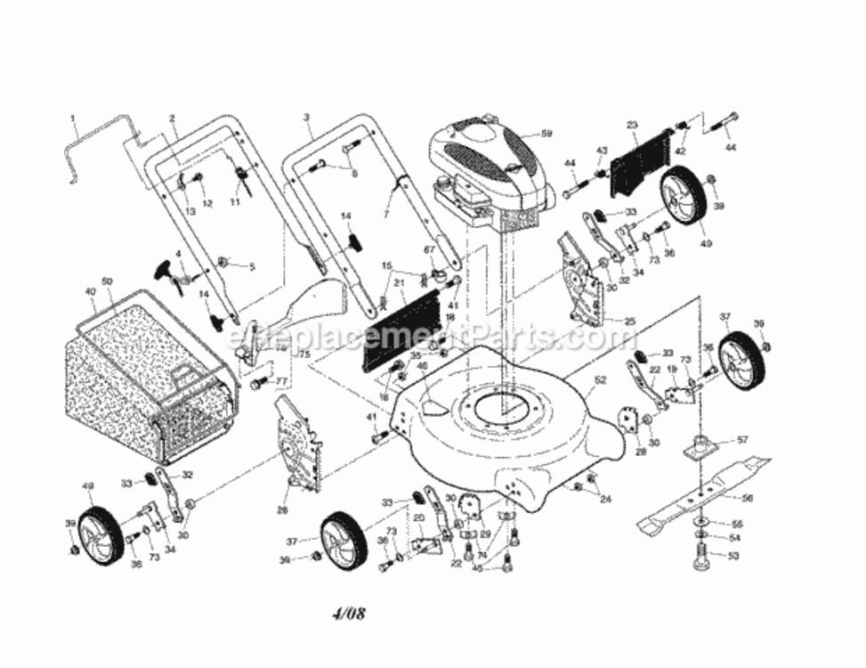 Page A Diagram and Parts List for 917388460  Craftsman Lawn Mower