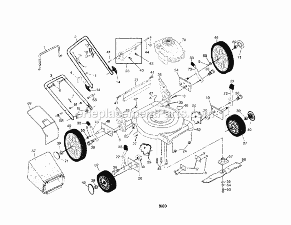 Page A Diagram and Parts List for 917388522  Craftsman Lawn Mower