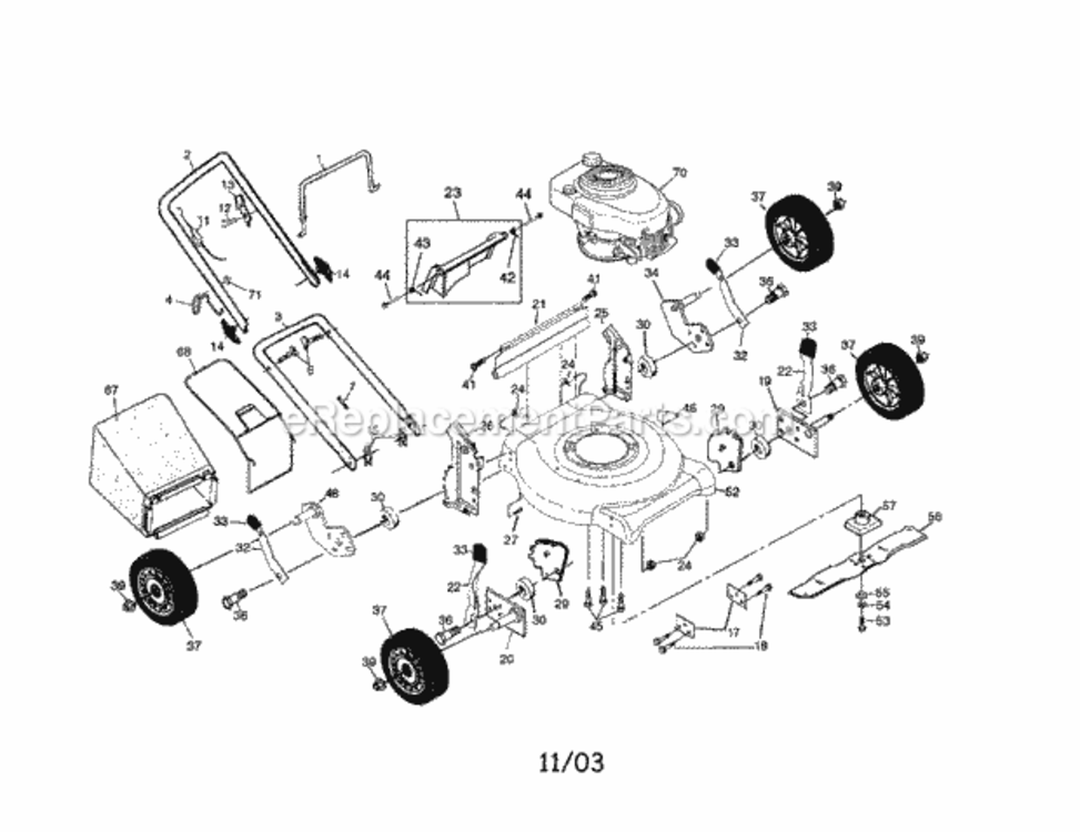 Page A Diagram and Parts List for 917388530  Craftsman Lawn Mower