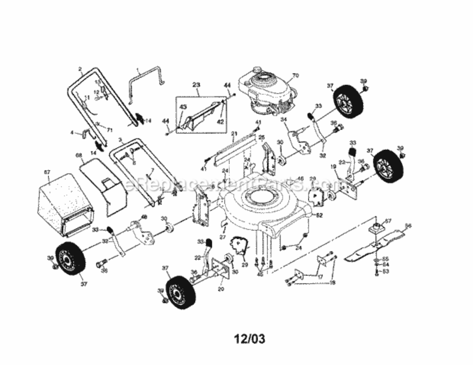 Page A Diagram and Parts List for 917388531  Craftsman Lawn Mower