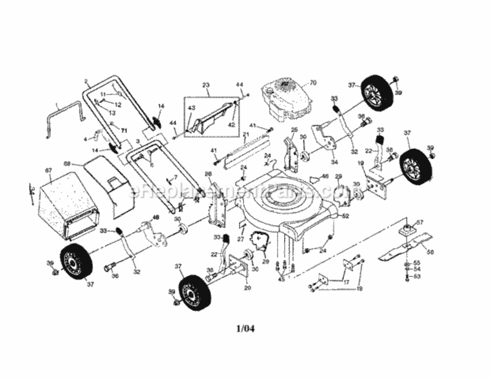 Page A Diagram and Parts List for 917388541  Craftsman Lawn Mower