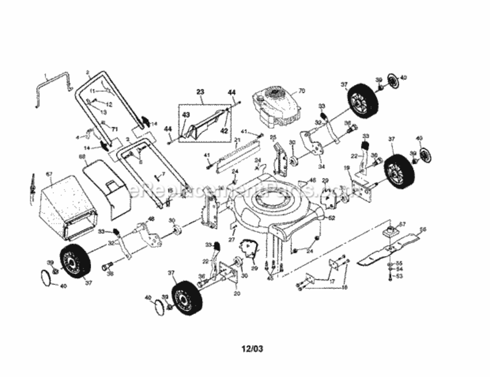 Page A Diagram and Parts List for 917388551  Craftsman Lawn Mower
