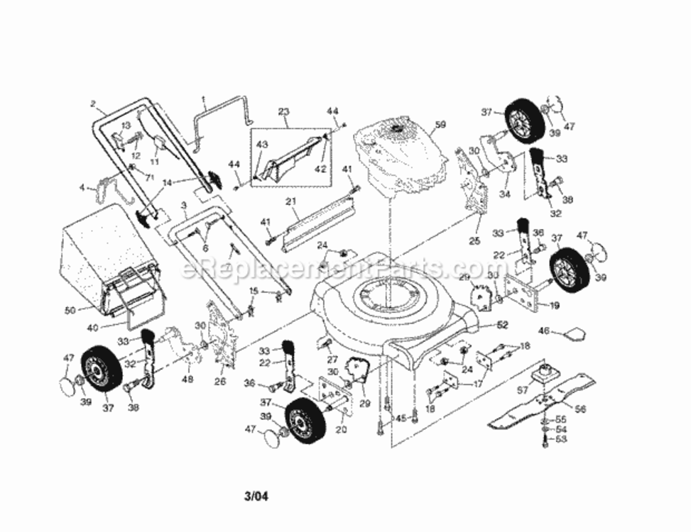 Page A Diagram and Parts List for 917388552  Craftsman Lawn Mower