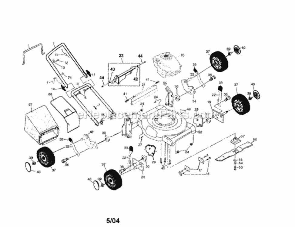 Page A Diagram and Parts List for 917388553  Craftsman Lawn Mower