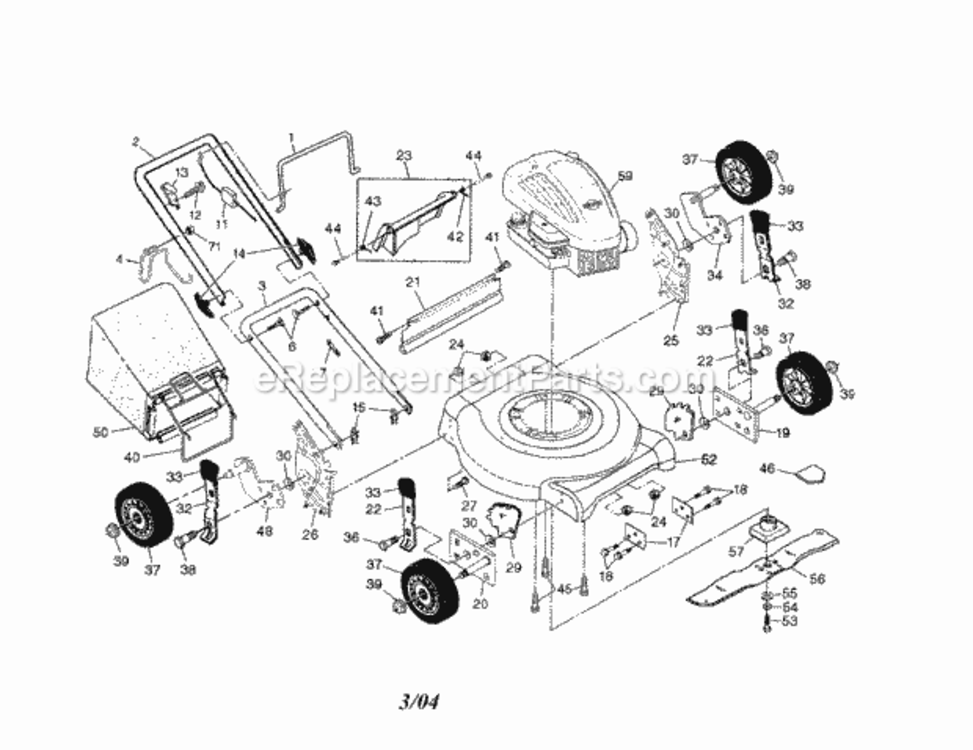 Page A Diagram and Parts List for 917388560  Craftsman Lawn Mower