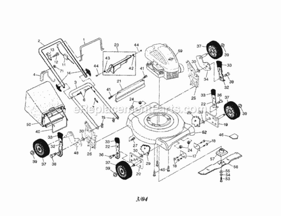 Page A Diagram and Parts List for 917388561  Craftsman Lawn Mower