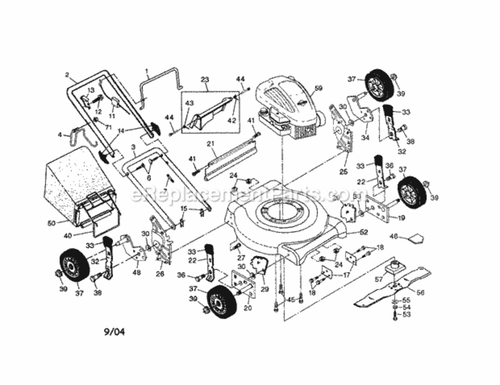 Page A Diagram and Parts List for 917388562  Craftsman Lawn Mower