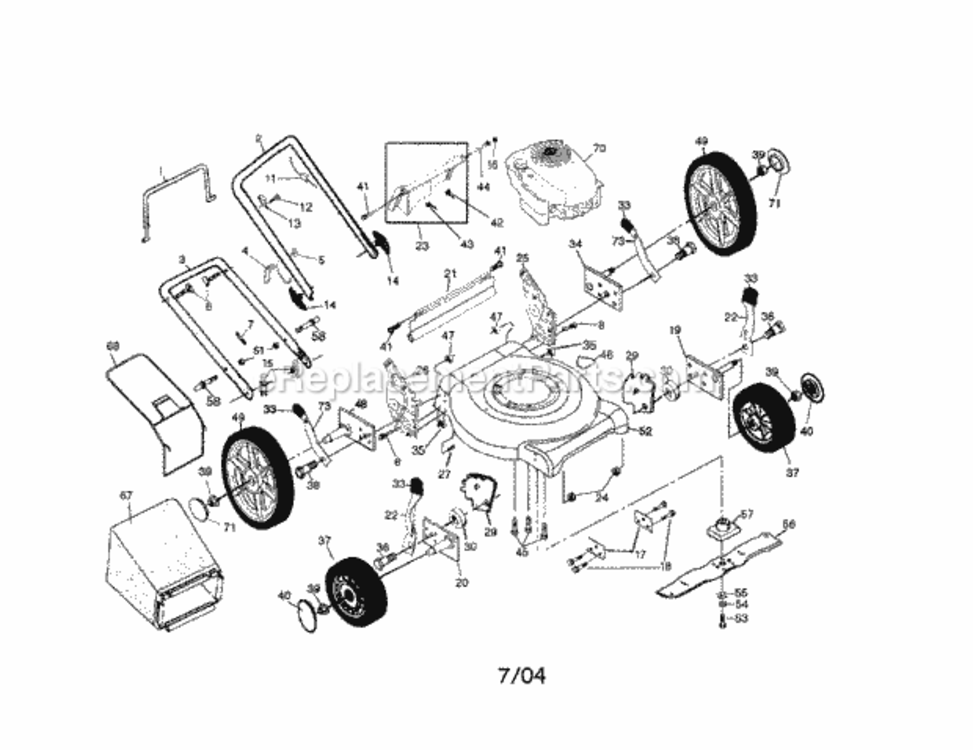Page A Diagram and Parts List for 917388571  Craftsman Lawn Mower