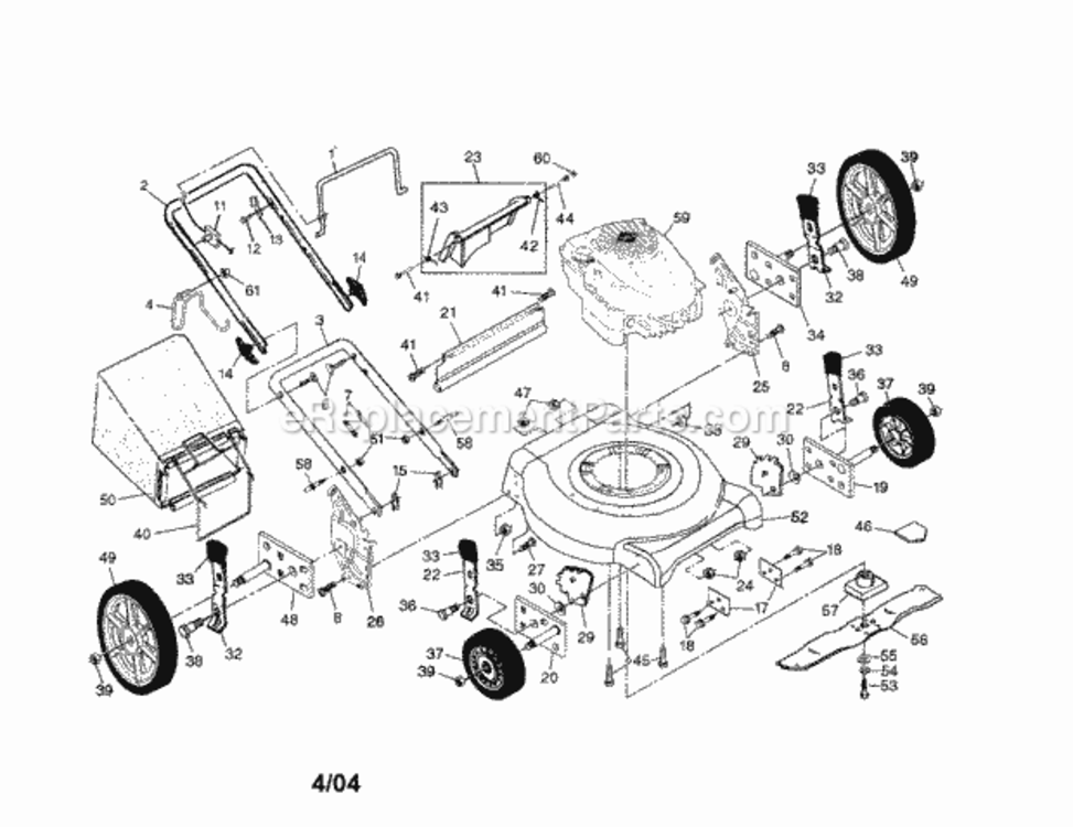 Page A Diagram and Parts List for 917388590  Craftsman Lawn Mower
