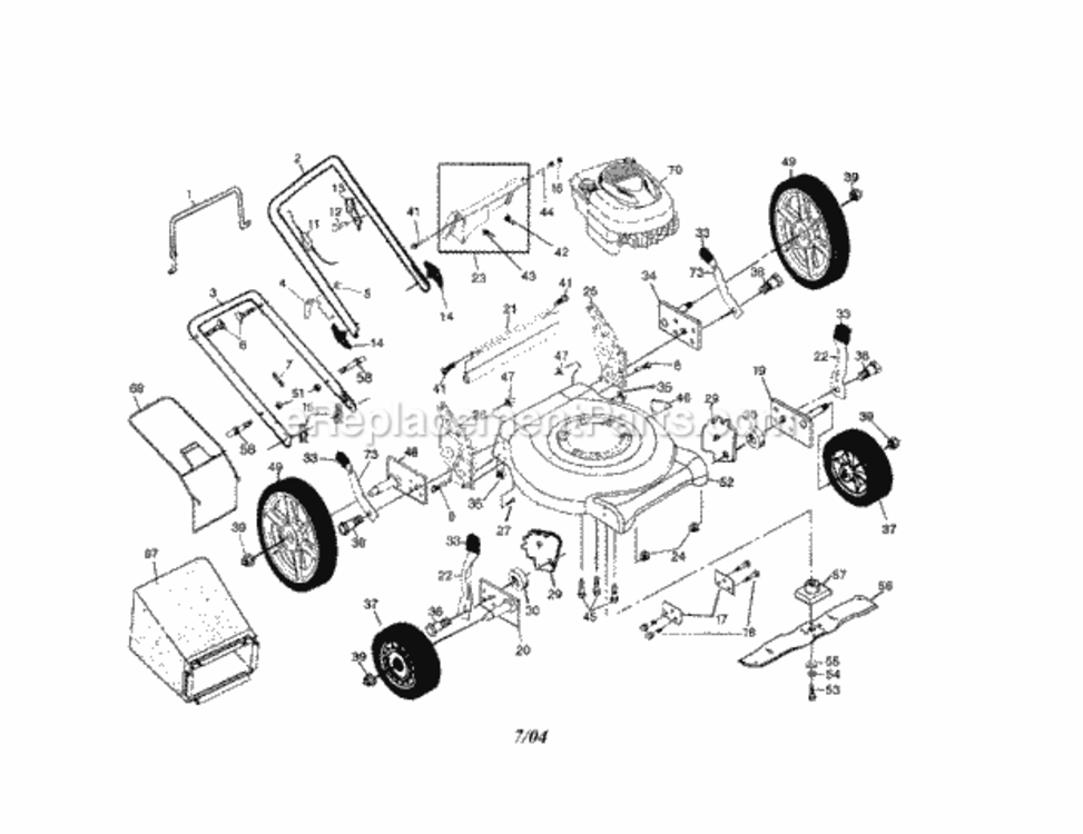 Page A Diagram and Parts List for 917388592  Craftsman Lawn Mower