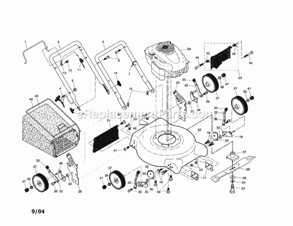 Page A Diagram and Parts List for 917388652  Craftsman Lawn Mower